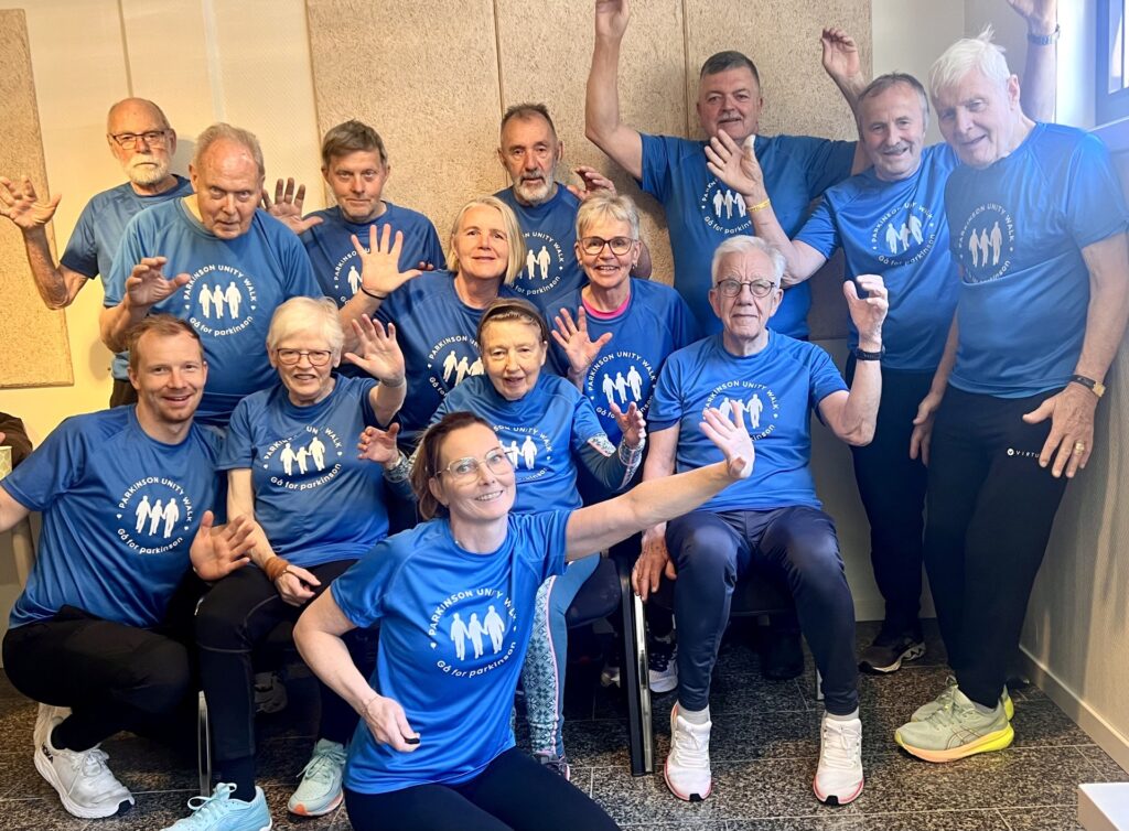 Denne gjengen fra Mysen ønsker velkommen til Parkinson Unity Walk 2026 i Mysen